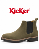 Kicker Men’s Olive Green Chelsea Ankle Boots – Textured Casual Boots