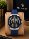 Maserati Stile Skeleton Automatic Men's silicon strap watch