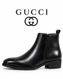 GUCCI Men’s Black Leather Chelsea Ankle Boots