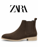 ZARA Men’s Black & Brown Suede Chelsea Ankle Boots