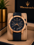 Maserati Rose Gold Multi-Function leather strap original Watch