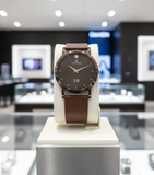 C-K LEATHER STRAP WATCH