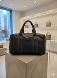 David Jons Paris Black Faux-Leather Duffle Bag