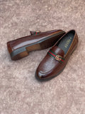 GCI TEXTURE FRONT BUCKLE LOAFERS