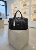 David Jons Paris Black Faux-Leather Duffle Bag