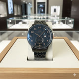 IWC BLACK DIAL METAL STRAP WATCH