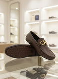 FRGMO FRONT GOLD BUCKLE LOAFERS