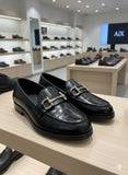 A-X TEXTURE FRONT BUCKLE LOAFERS