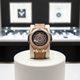 HUBLT GLOBE LEATHER WATCH