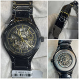 Rado Centrix Automatic Open Heart – Black High-Tech Ceramic & Gold metal strap watch