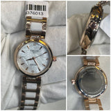 Tissot Lovely – Rose Gold & White Ceramic Diamond-Accent ladies Watch