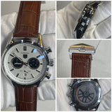 TAG Heuer Carrera Chronograph – Silver "Panda" Dial with Brown Alligator leather Strap watch
