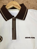 M-K CONTRAST TIPPED PIQUE POLO T-SHIRT