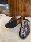 FLY Men's Handcrafted Laser-Cut Leather boots (mules)