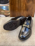 ROSSO Men's Classic Gancini-Style Bit Loafers