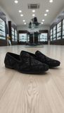 HAND MADE Black Embellished with Geometric Beading PARTY WEAR LOAFERS