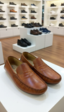 UCB  Rich Cognac Distressed Leather Driving Loafers