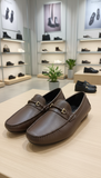 ZRA Luxurious Brown Leather Bit Loafers
