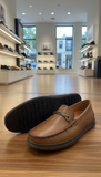 LEE FOX  Tan Leather Bit Loafers with Comfort Sole loafers