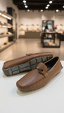 FRGMO Textured Mid-Brown with Gunmetal Buckle Loafers