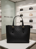MK Signature Black Embossed Tote BAG