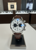 TAG Heuer Carrera Chronograph – Silver "Panda" Dial with Brown Alligator leather Strap watch