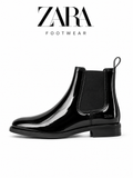 ZRA Premium High-Shine Black Chelsea Boots