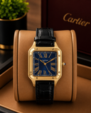 Cartier Santos-Dumont "Le Brésil" leather strap watch
