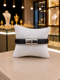 Men's Hand-Woven Black Leather