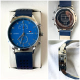 TOMY HLFGR LEATHER WATCH
