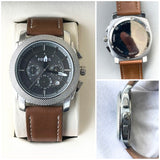 FOSL CHRONO LEATHER STRAP WATCH