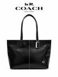 Coach Black Signature Leather Tote Bag
