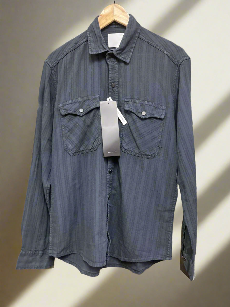 A-X DENIM DOUBLE POCKET BACK PRINTED SHIRT