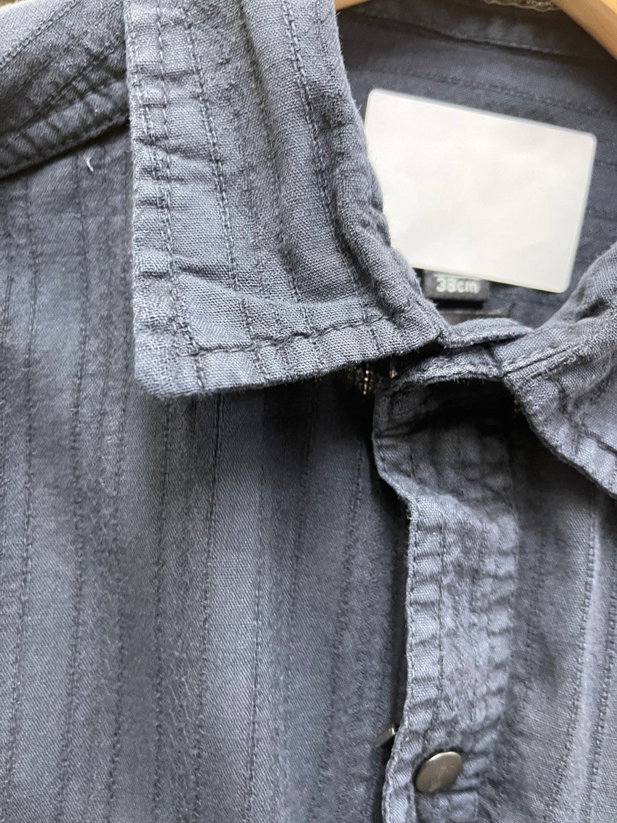 A-X DENIM DOUBLE POCKET BACK PRINTED SHIRT