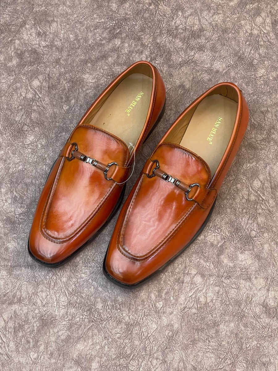 SAN BLUE FRONT BUCKLE LOAFERS