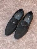 SAN BLUE SUEDE FRONT BUCKLE LOAFERS