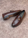 GCI  TEXTURE FRONT BUCKLE LOAFERS