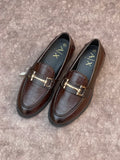 A-X  TEXTURE FRONT BUCKLE LOAFERS