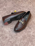 A-X  TEXTURE FRONT BUCKLE LOAFERS