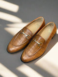 SAN BLUE  CROCO LOAFERS