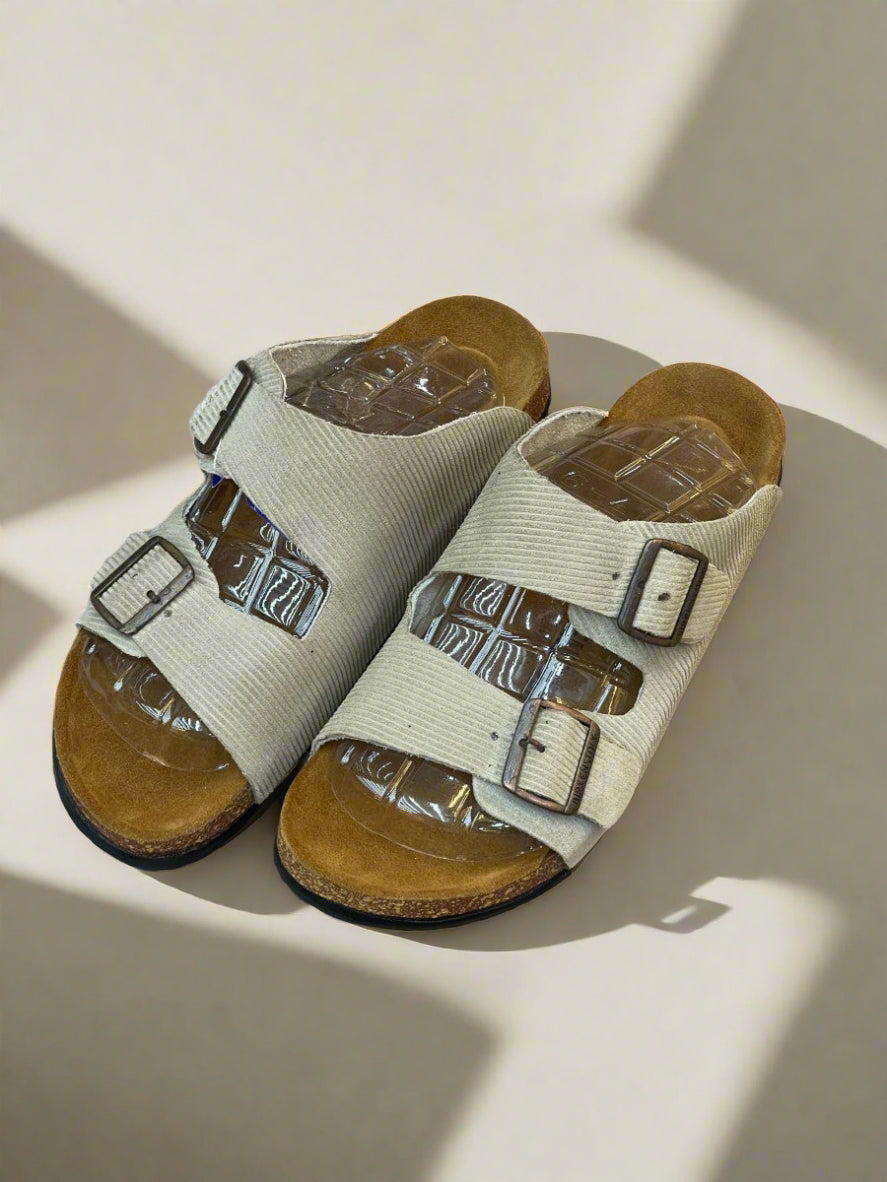 BRKN STRIPES LEATHER SLIPPER