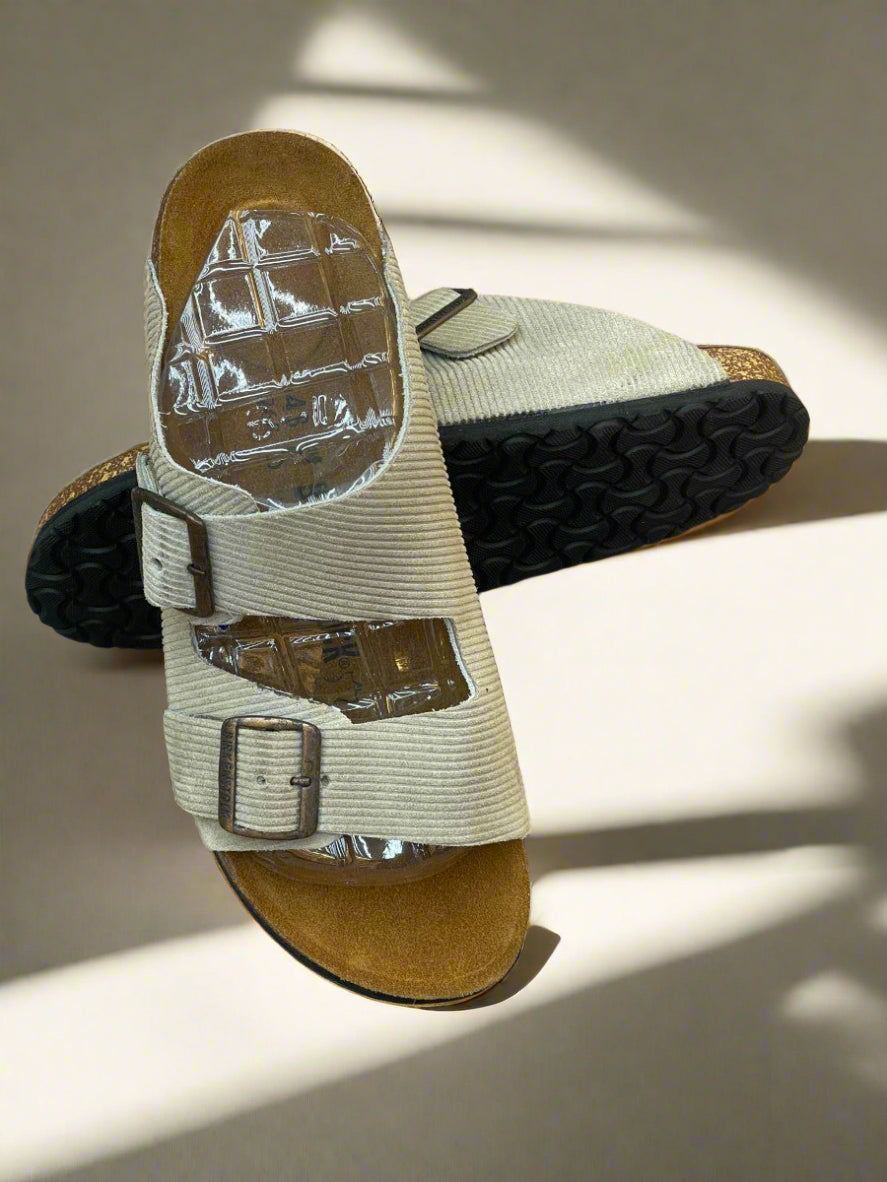 BRKN STRIPES LEATHER SLIPPER