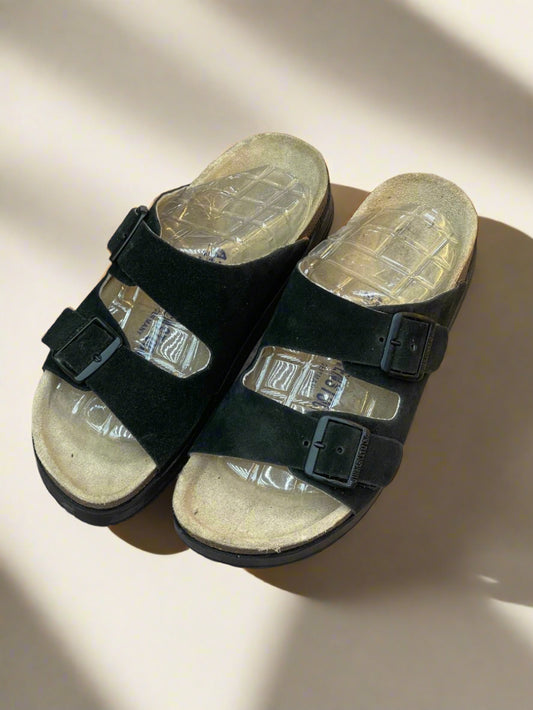 BRKN HIGH SOLE LEATHER SLIPPER