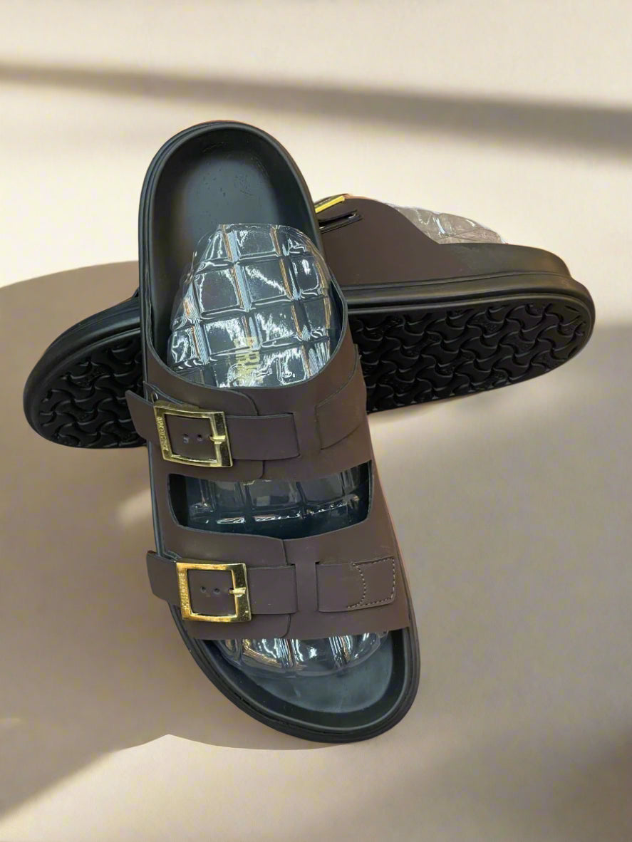 BRKN BLACK SOLE LEATHER SLIPPER