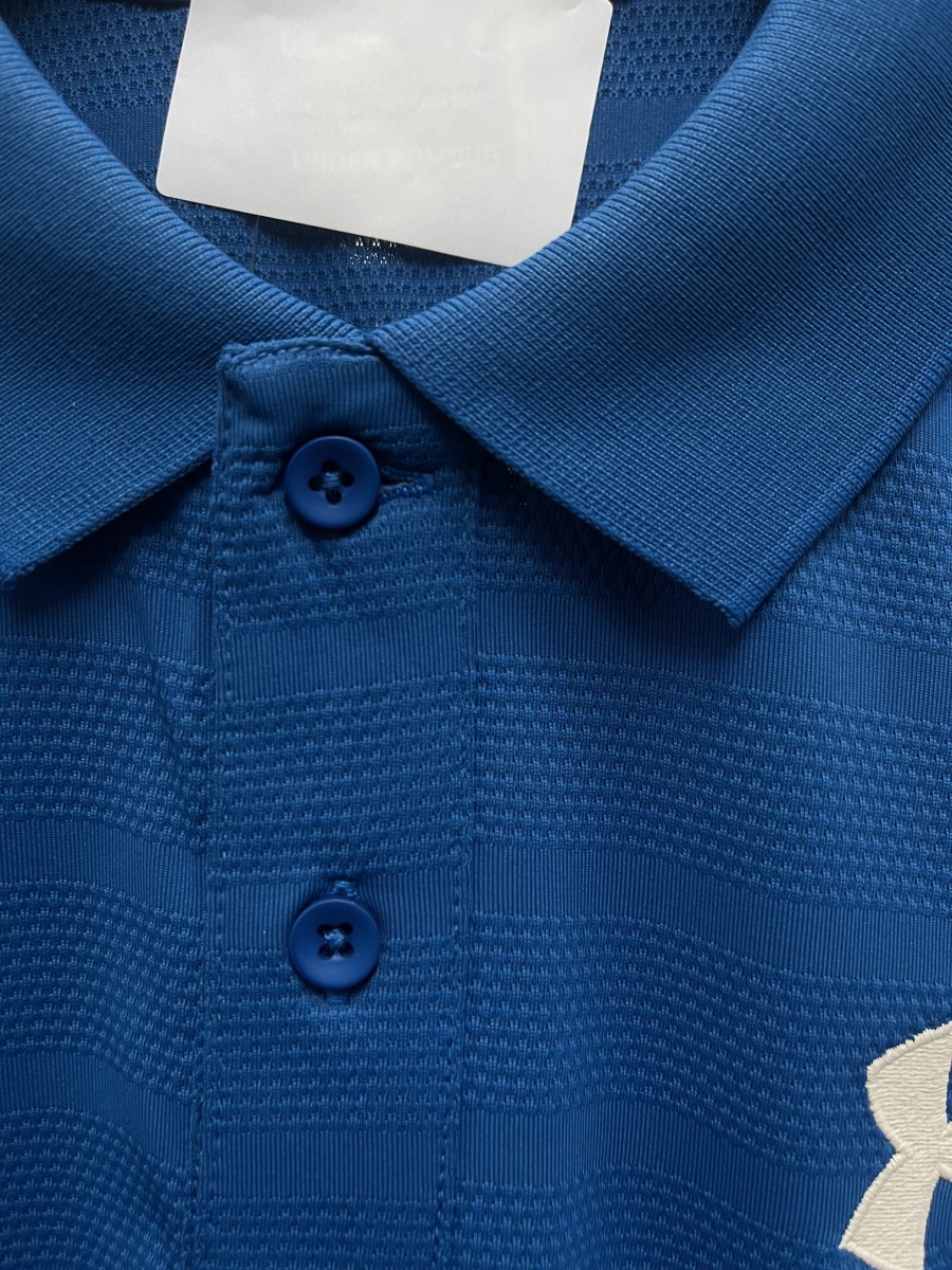 U/A SELF DESG STRIPES POLO DRIFIT T-SHIRT