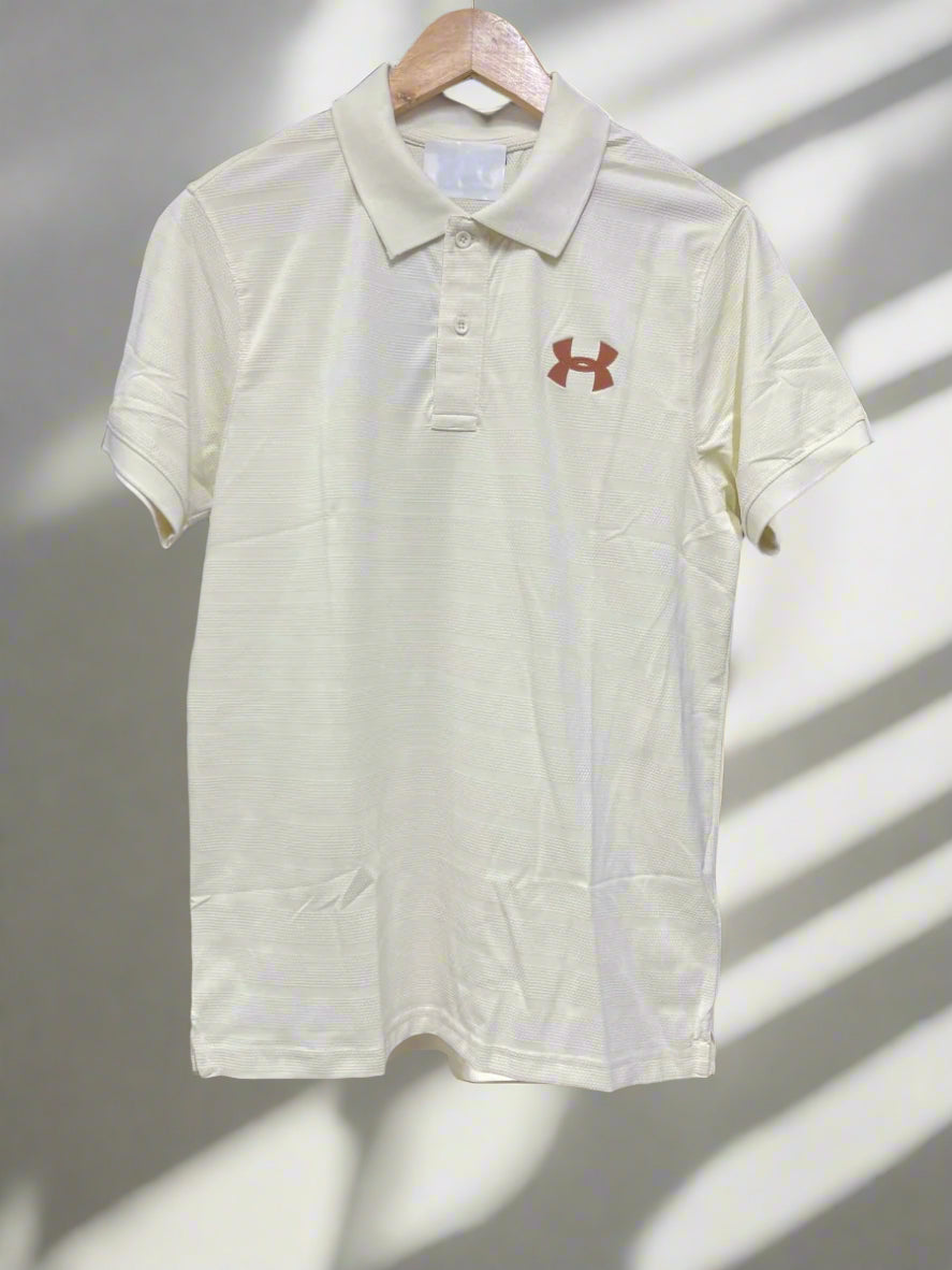 U/A SELF DESG STRIPES POLO DRIFIT T-SHIRT