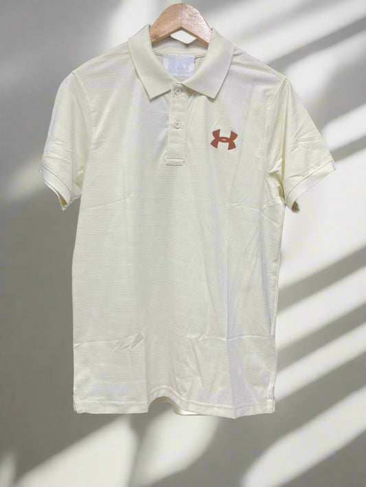 U/A SELF DESG STRIPES POLO DRIFIT T-SHIRT