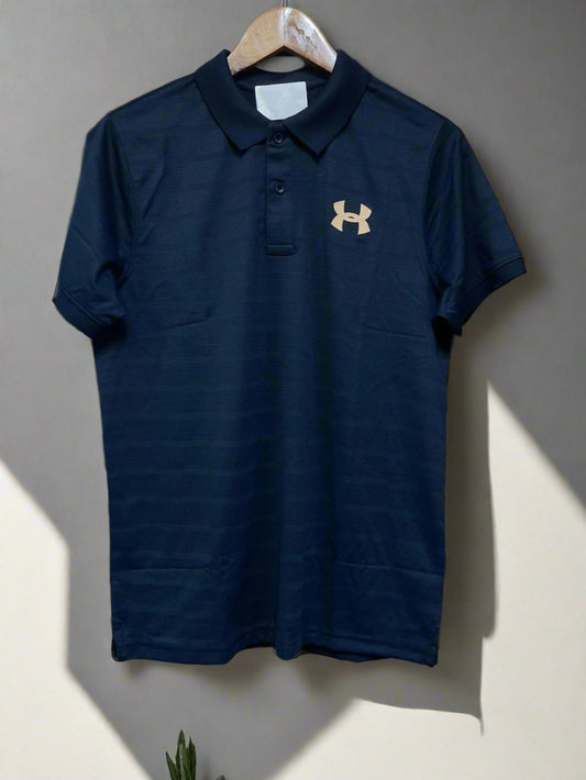 U/A SELF DESG STRIPES POLO DRIFIT T-SHIRT