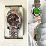 ROLX DIAMOND DIAL METAL STRAP WATCH