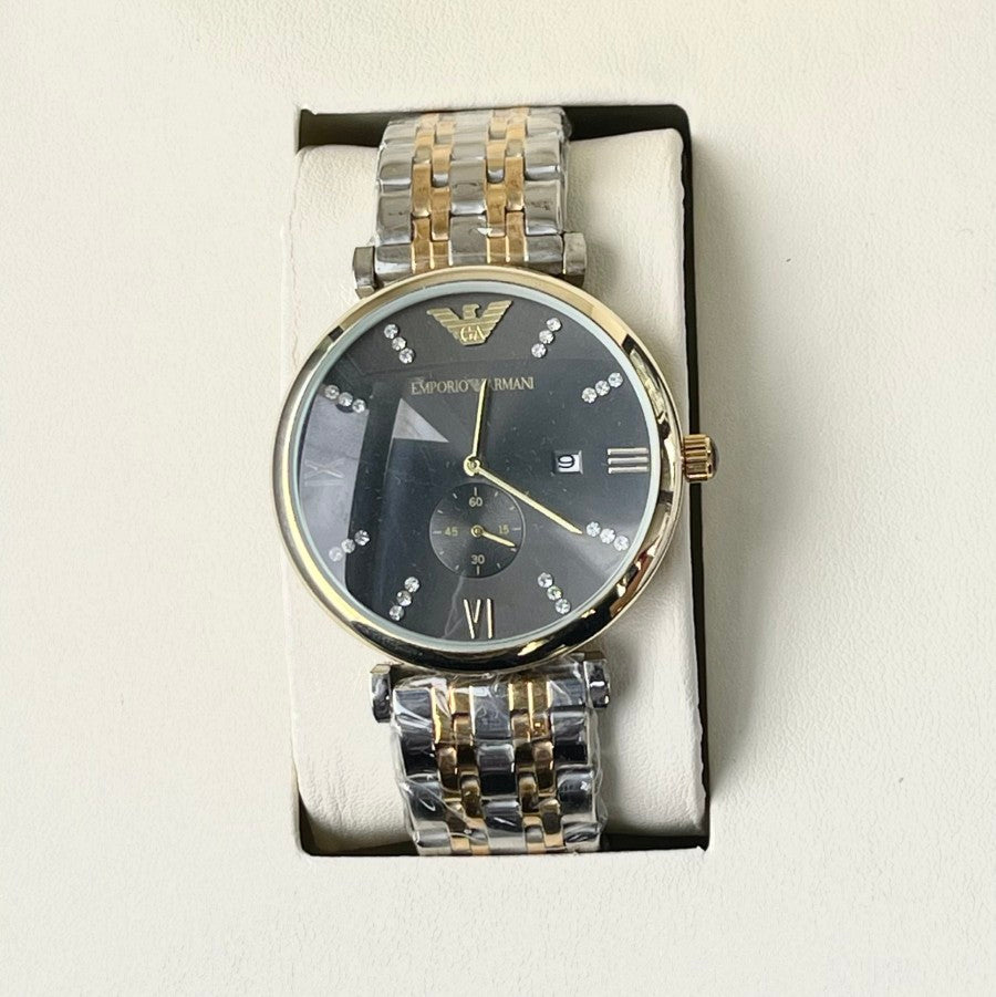 EMP ARMNI DIAMOND DIAL METAL STRAP WATCH